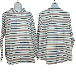 Wildfang The Essential Long Sleeve Flannel Button Up Size 2X NWT Striped